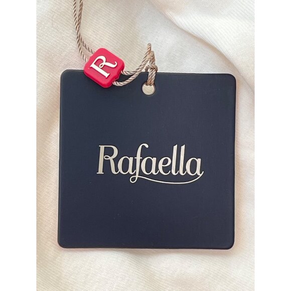 Rafaella Womens White 3/4 Sleeve Top With Gold Zipper Small - Picture 8 of 10